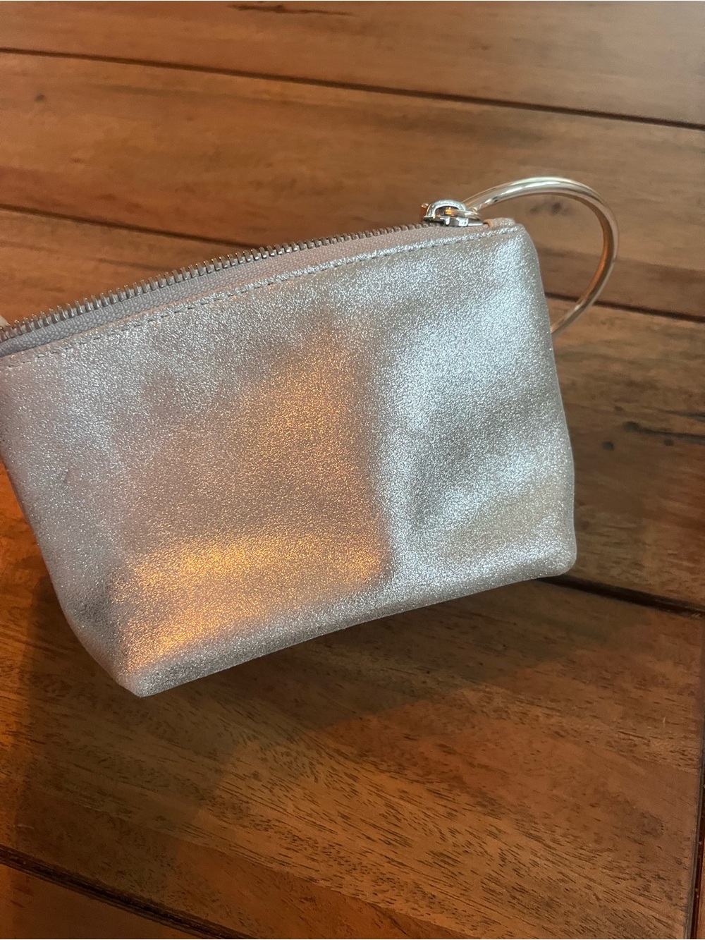 THACKER Silver Glitter Wristlet Pouch! PERFECT CONDITION!